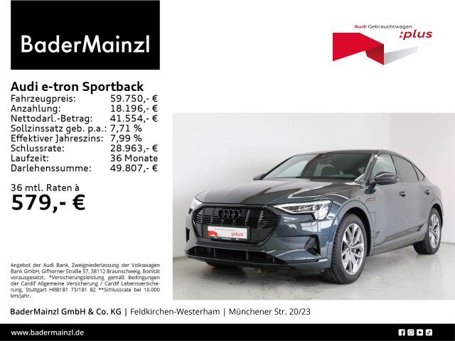 Audi e-tron Sportback 50 quattro Virtual Kam LED Luft