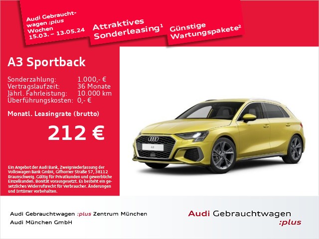 Audi A3 Sportback 30 TDI S line Virtual+/Navi+/SitzHzg/AHK