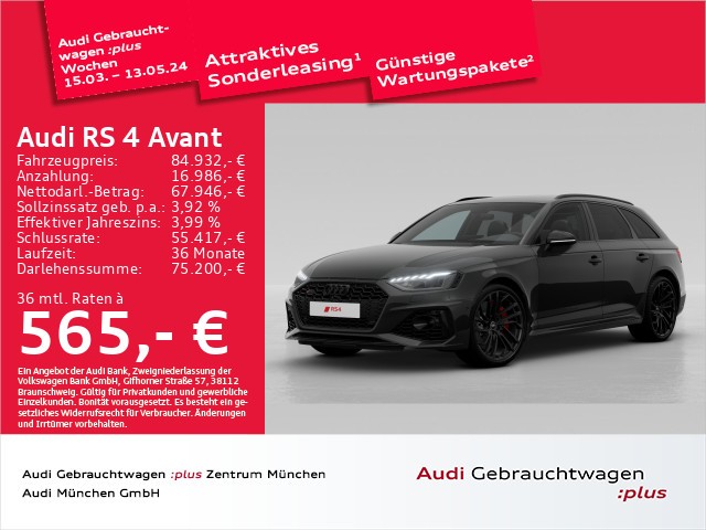 Audi RS4 Avant tiptr. Matrix/Sportabgas/280kmH/Leder/AHK