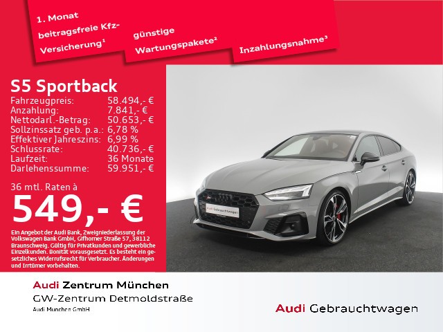 Audi S5 Sportback TDI tiptr. Laser/Pano/Carbon/Virtual+/Navi+/ACC/StdHzg