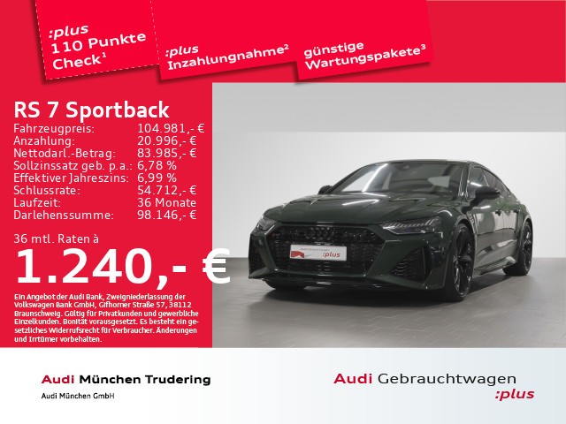 Audi RS 7 Sportback 4.0 TFSI qu. Matrix Dynamik-Paket Assistenz Parken+Tour