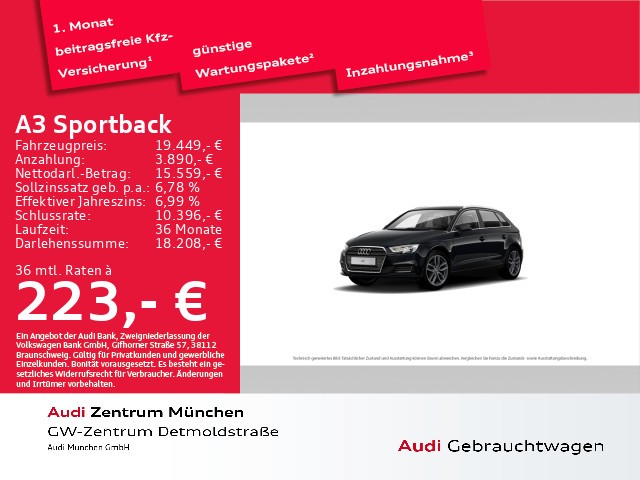 Audi A3 Sportback 30 TFSI S tronic design Virtual/AHK/Navi+/PDC+