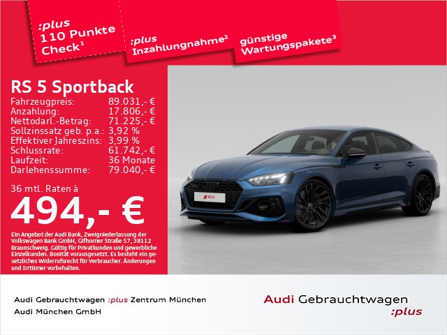 Audi RS5 Sportback tiptr. Matrix/Virtual+/Navi+/HUD/B&O/280kmH